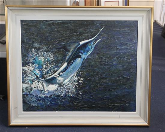 § Keith Shackleton (1923-2015) White Marlin 23.5 x 29.5in.